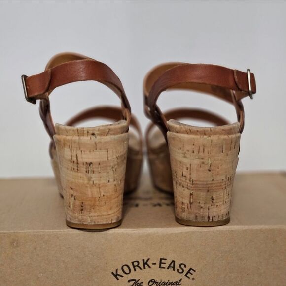 Kork Ease, Wedge sandals in soft full grain leather. EUC-Size 9 - Picture 6 of 7